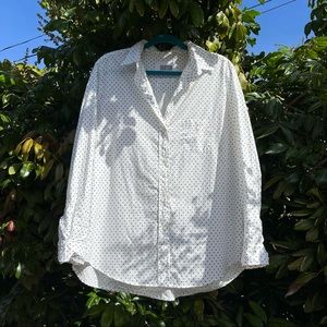 Grayson off white polka dot cotton button up shirt
